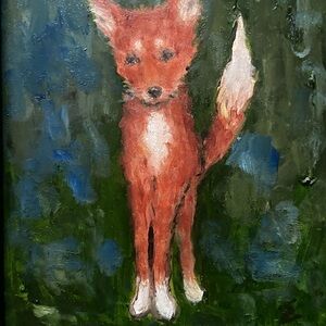 Whimsical Fox Canvas Painting